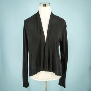Cut Loose Size Medium M Black Draped Open Crop Boxy Artsy Knit Cardigan Sweater